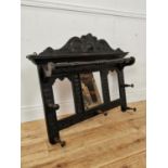 Late 19th C. carved oak wall hanging coat rack