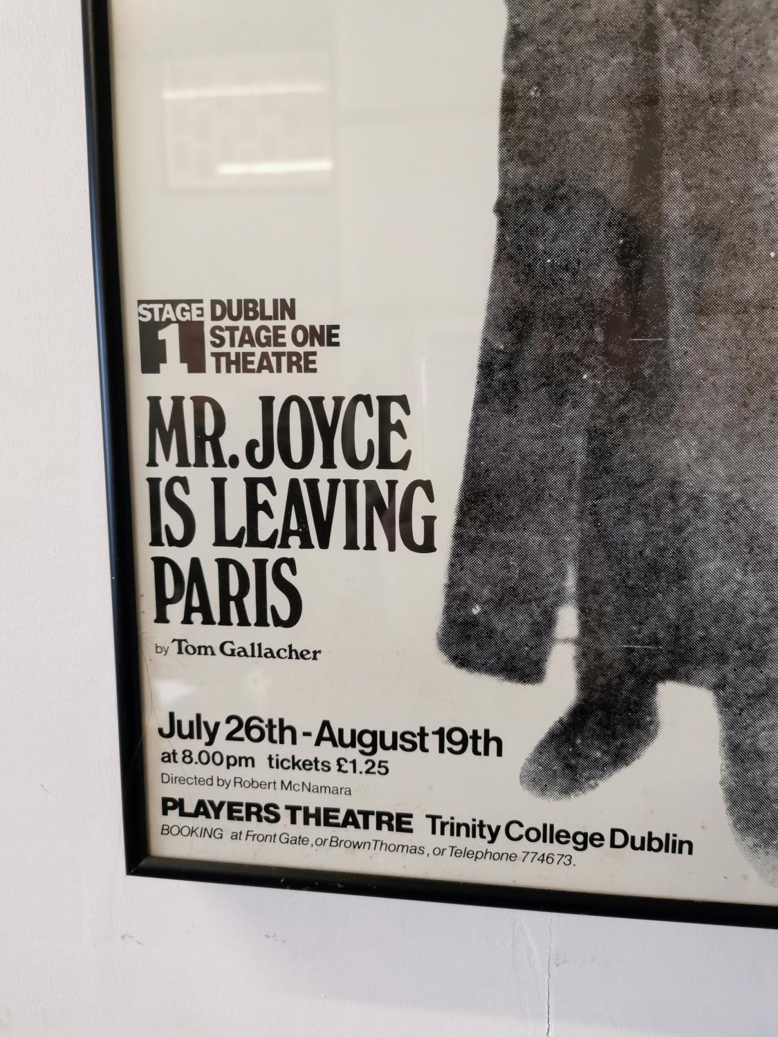 Mr Joyce Leaving Paris framed poster Trinity Theatre. - Bild 2 aus 2