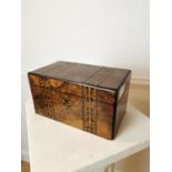 Good quality burr walnut tea caddy with fitted interior.