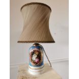 19th C. hand painted table lamp