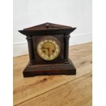 Edwardian carved oak mantle clock