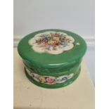 19th. C. ceramic cosmetic pot, signed Maude Allingham Belleek .