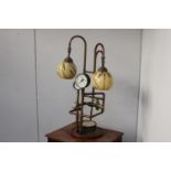 Brass three branch pressure gauge and brass tap lamp