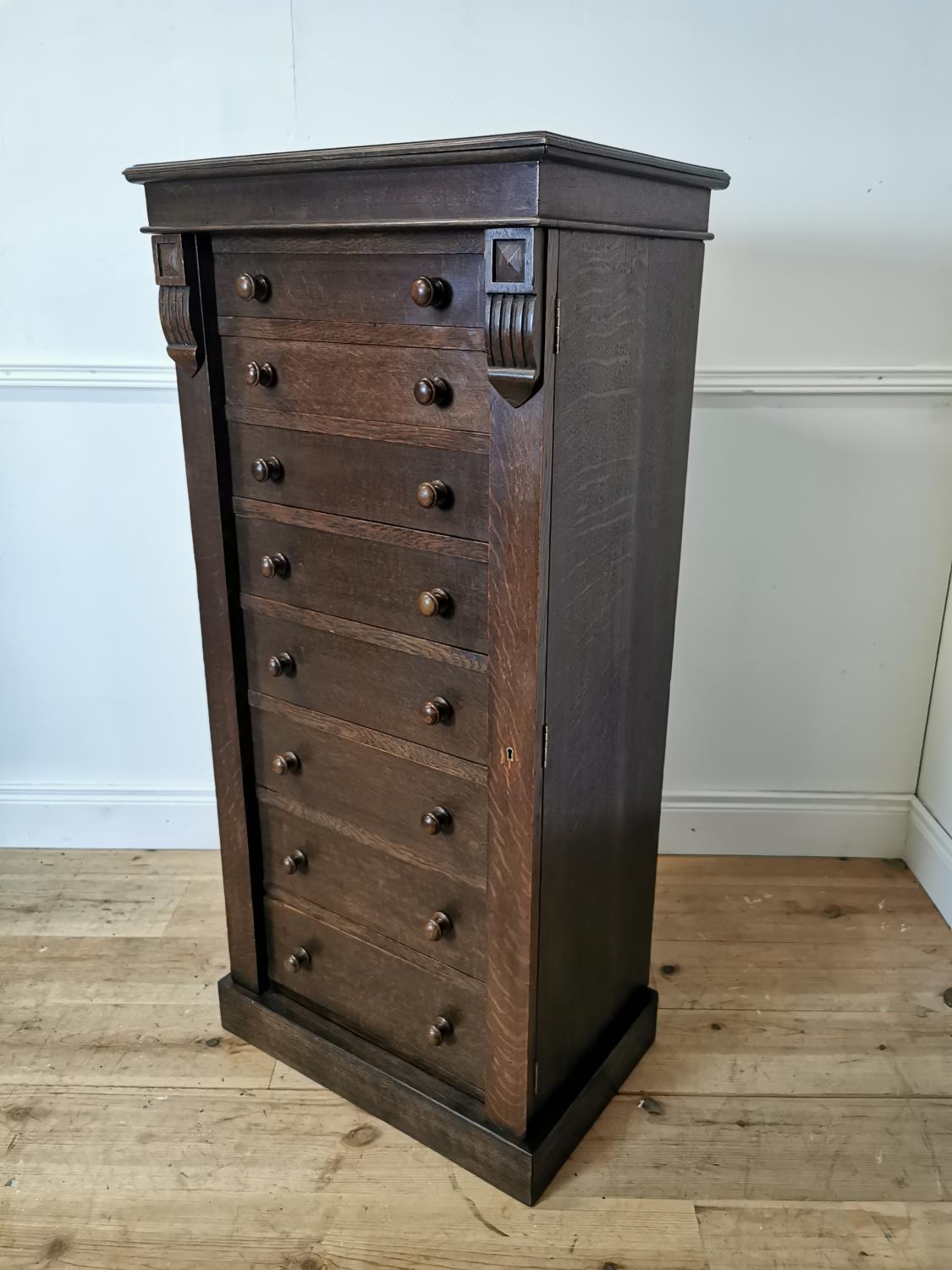 19th C. oak Wellington chest