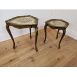 Two Venetian hand painted and gilded lamp tables