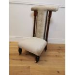 19th C. mahogany and upholstered Prie Dieu chai