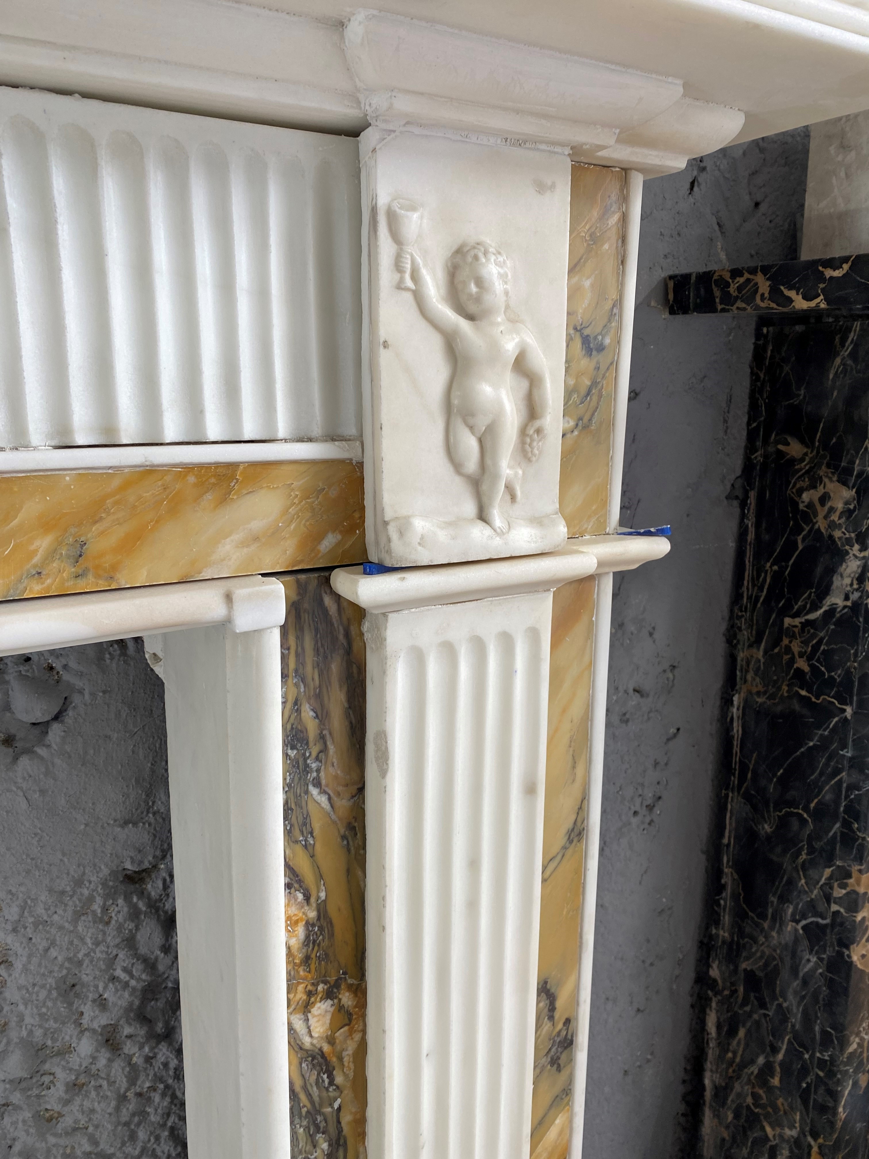 Irish Georgian statutory and convent Sienna marble chimney piece - Image 4 of 4