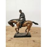Good quality bronze model of Jockey and Horse.