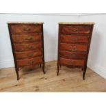Pair of Edwardian kingwood and inlaid bedside cabinets