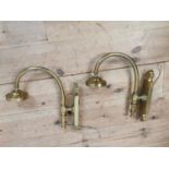 Pair of early 20th C. brass wall lights