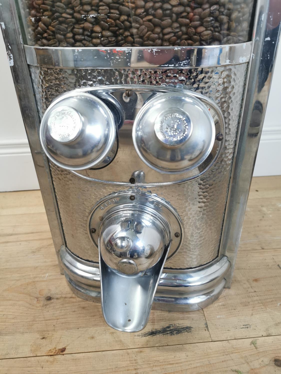 Rare 1940's Otto Kind chrome coffee bean dispenser - Bild 2 aus 4