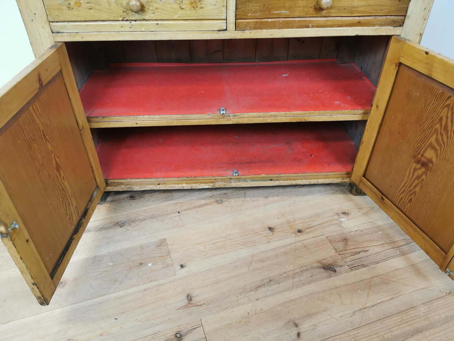 19th C. Irish pine kitchen dresser with open shelves - Image 7 of 7
