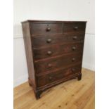 19th C. painted pine chest of drawers