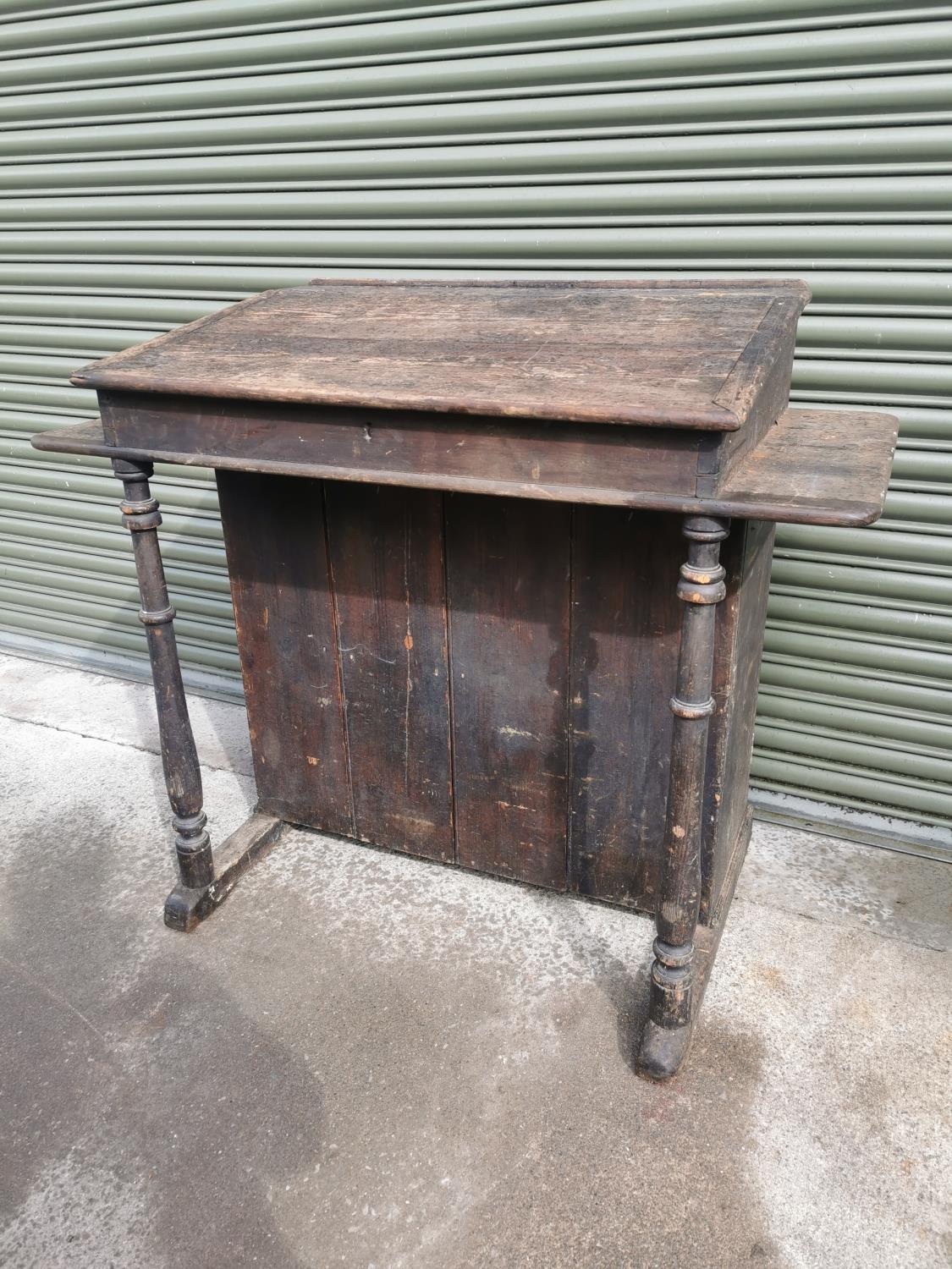 19th C. Irish pine tellers desk.