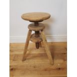 Pine revolving artist's stool