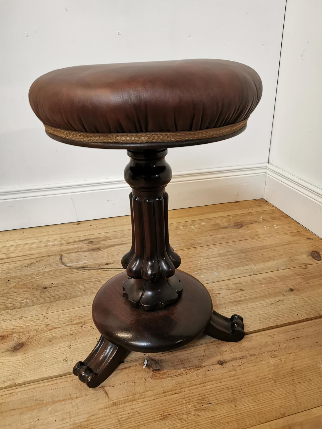 William IV mahogany revolving piano stool