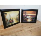 Two framed Coastal Scenes oil on canvas