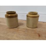 Two 19th C. salt glazed stoneware jars.