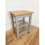 Painted pine kitchen work table.