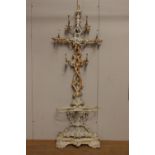Decorative cast iron hat and stick stand.