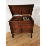 Art Deco oak gramophone cabinet