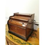 19th C. mahogany Celestina Music box by Pohlmann.