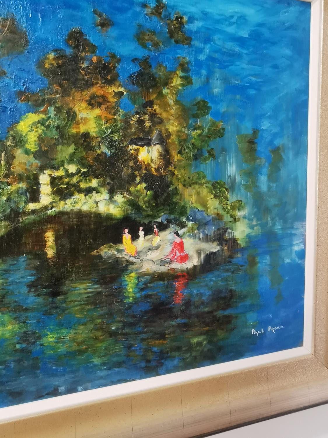 Paul Proud - Oil on Board - Untitled Woodland and Lake Scene - Image 3 of 3