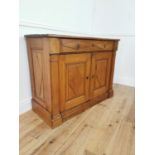 19th C. pine side cabinet with single drawer