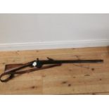 1880's Mannlicher Bolt action rifle with original strap. {135 cm L}.