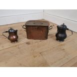 Early 20th C. brass and copper lidded pot