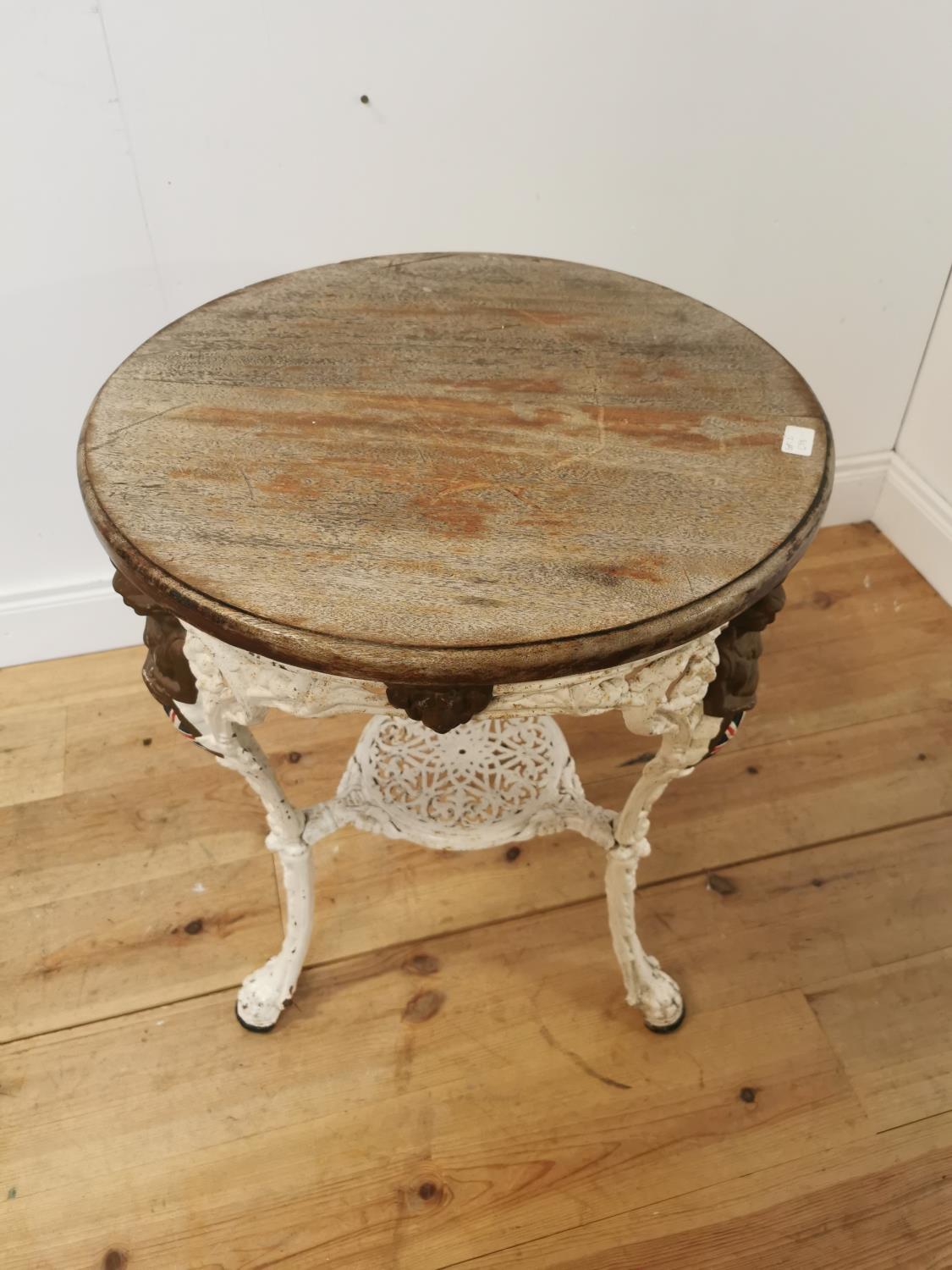 19th C. cast iron book table on lion's paw feet - Image 2 of 4