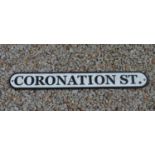 'Coronation Street ' metal wall plaque.