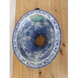 Rare 19thC. ceramic blue and white toilet bowl