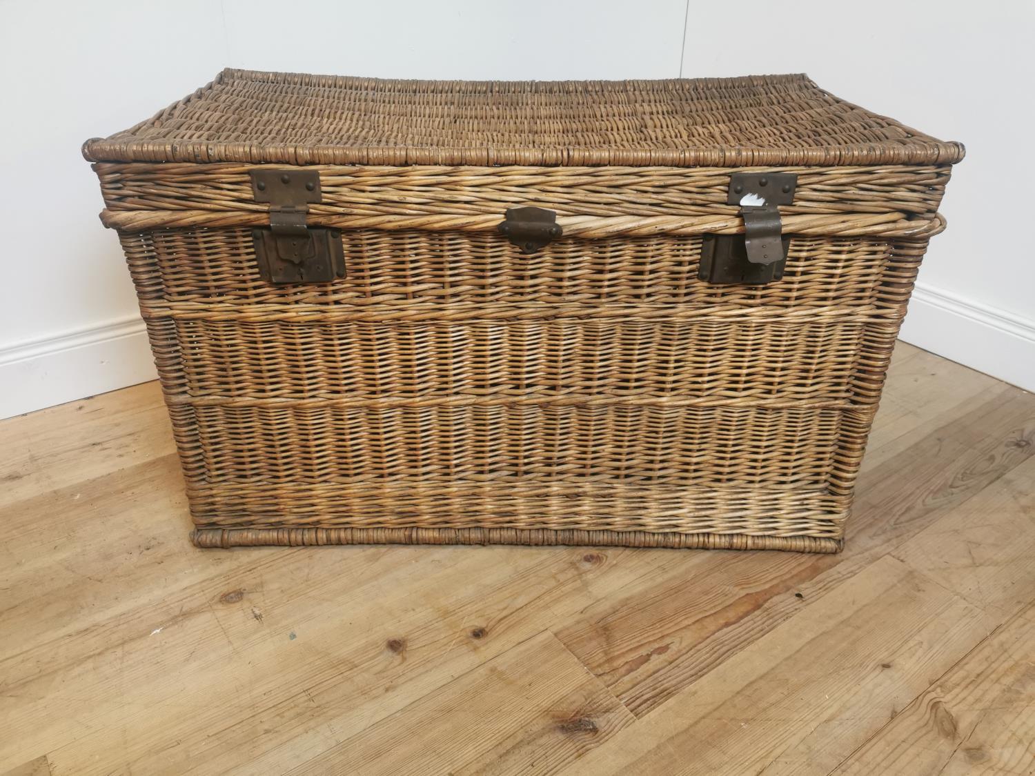 Early 20th C. wicker laundry basket. {