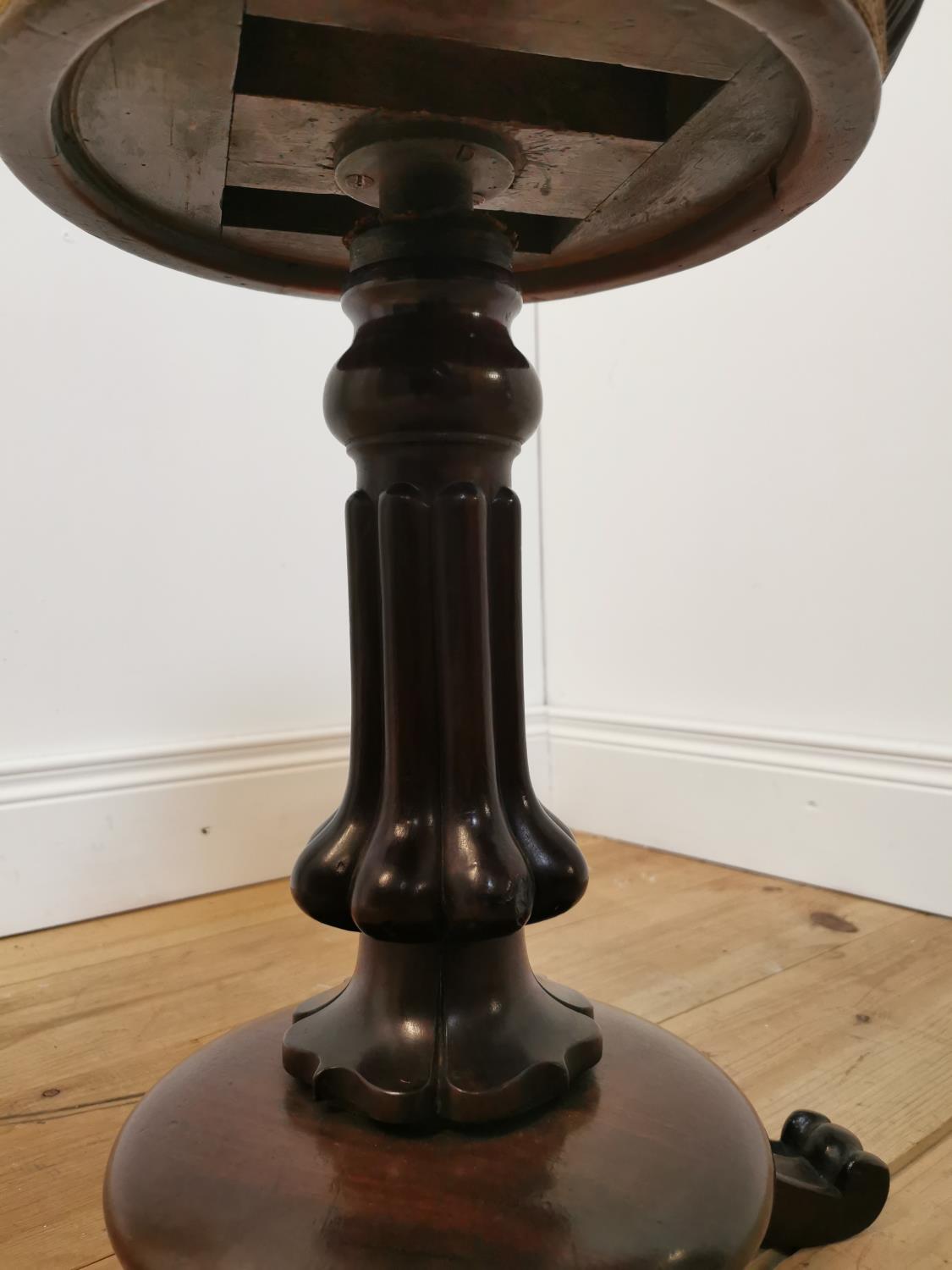 William IV mahogany revolving piano stool - Image 4 of 4