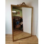 19th C. giltwood overmantle mirror decorated with egg and dart moulding