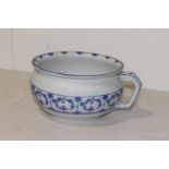Victorian blue and white ceramic Chamber pot.
