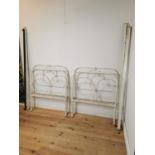 Pair of early 20th C. cast iron single beds. {