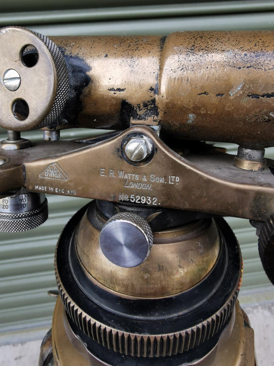 Early 20th C. brass theodolite on tripod stand. - Image 3 of 3