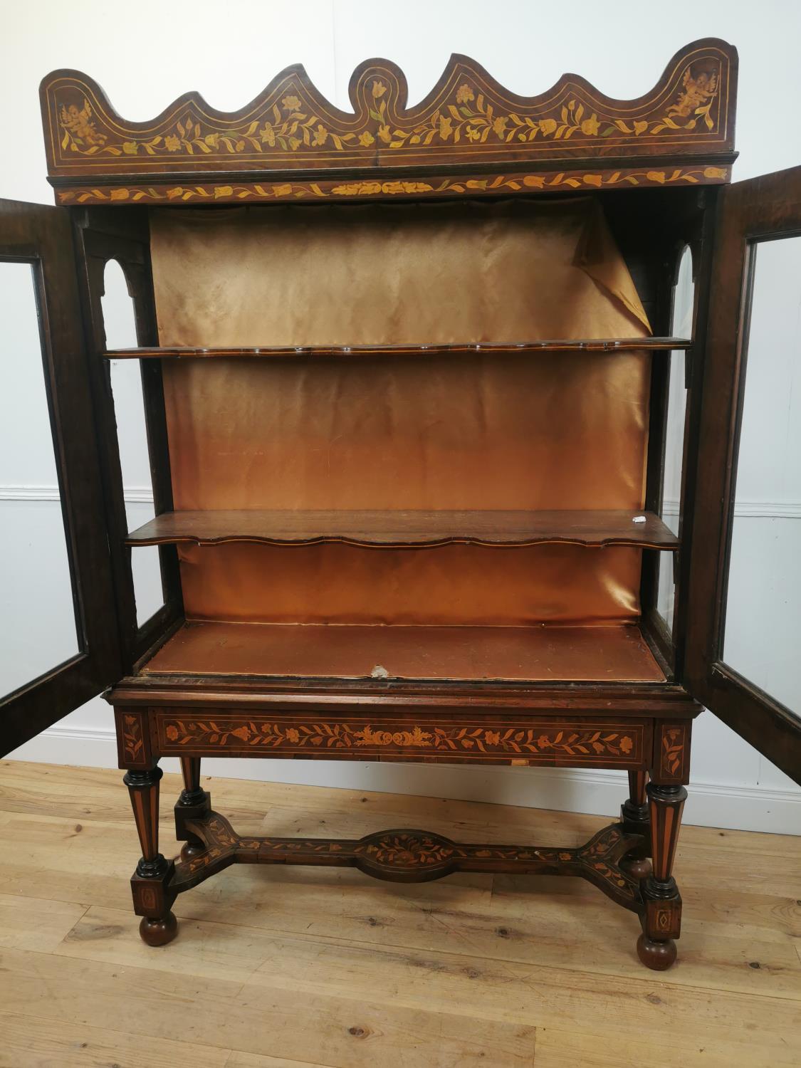 Exceptional quality Georgian walnut marquetry cabinet on stand, - Image 7 of 8