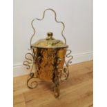 Stylish Art Nouveau brass lidded coal helmet