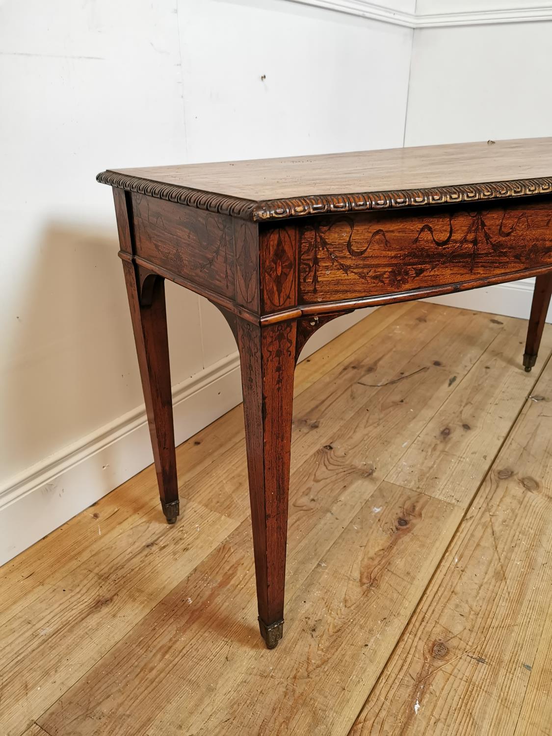 19th C. inlaid satinwood side table - Image 4 of 5