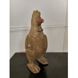 Carved oak model of a Chicken