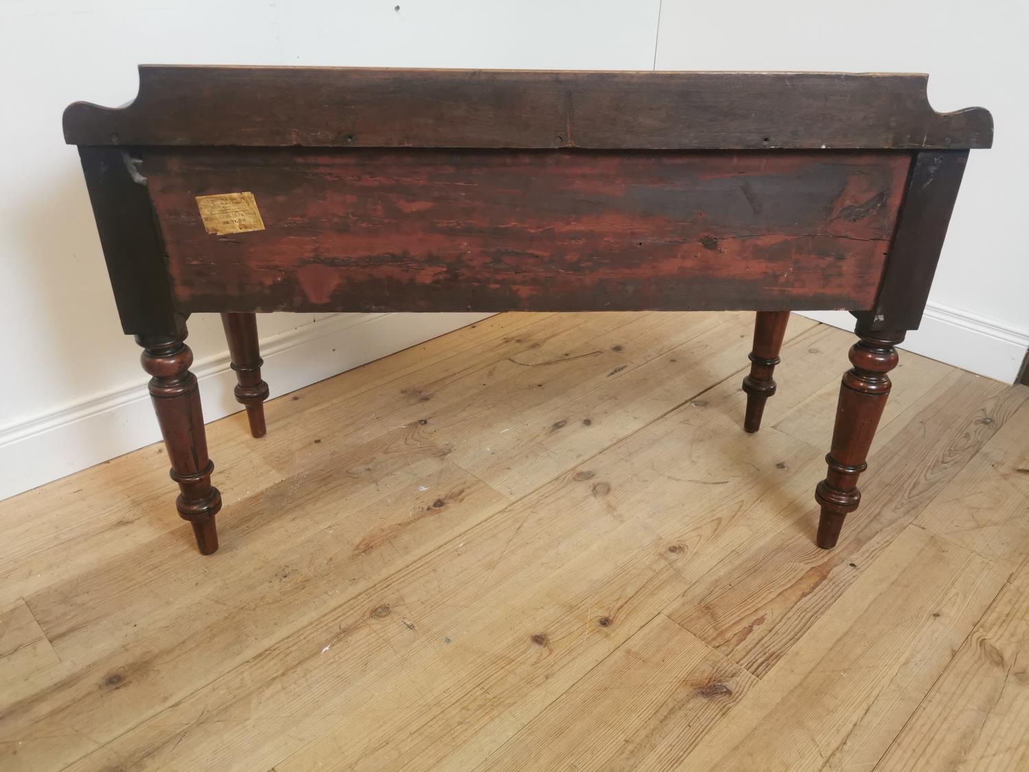 19th C. mahogany desk on turned legs - Image 6 of 7