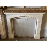19th C. marble chimney piece decorated with acanthus leaf in the gothic style