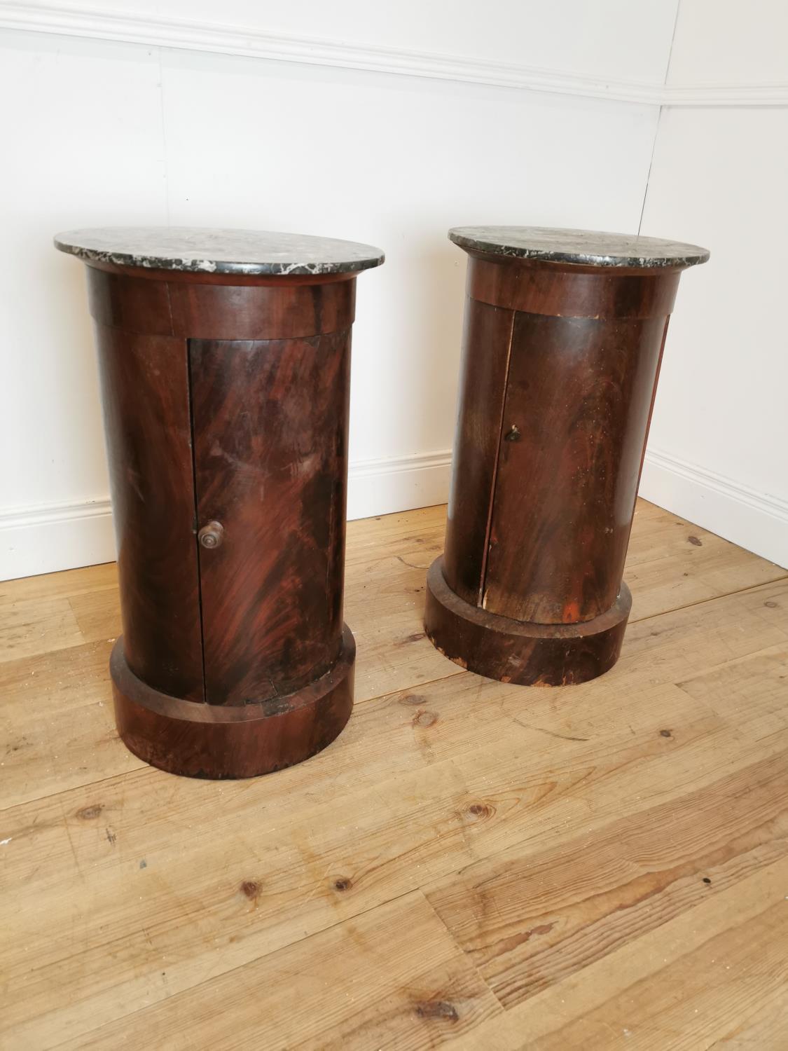 Pair of 19th C. mahogany pot cupboards