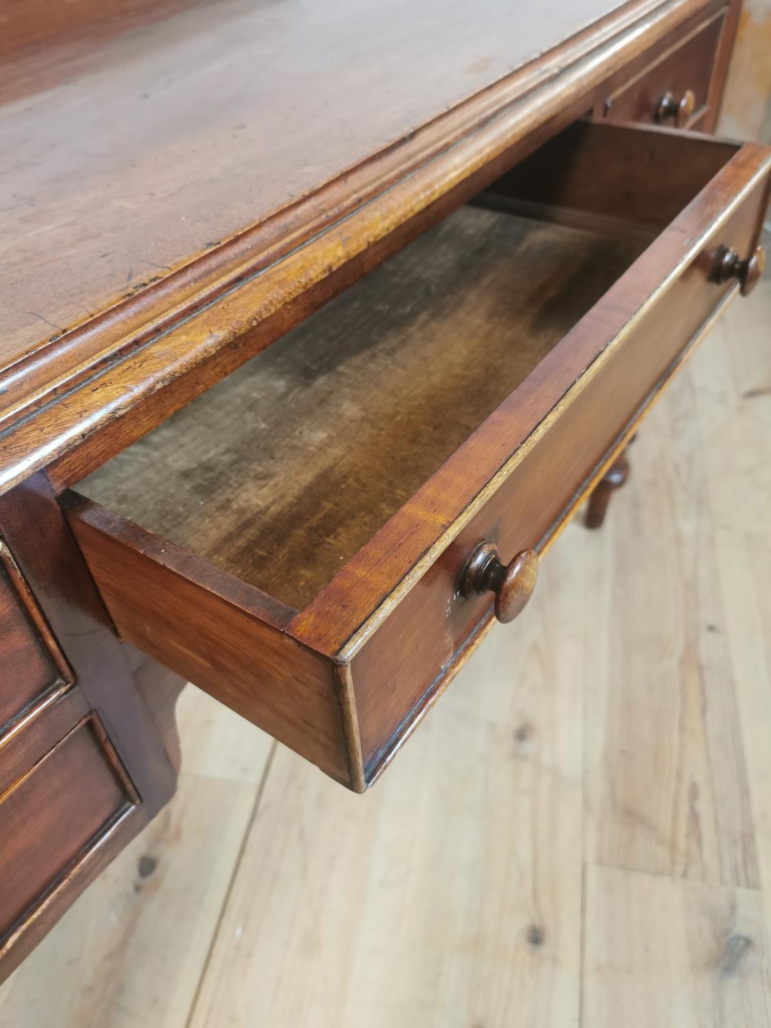 19th C. mahogany desk on turned legs - Image 5 of 7