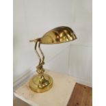 Good quality brass desk lamp with shell shade.