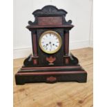 19th C. marbleised slate mantle clock