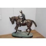 Bronze model of Horse and Jockey